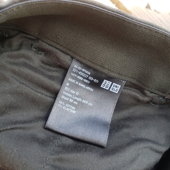 Uniqlo Chinos Medium (30x26) Mid Rise Green Stretch Preppy Cotton Slim Fit - Picture 3 of 6